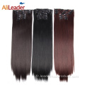 16 couleurs 16 clips Extensions de cheveux synthétiques longues et droites